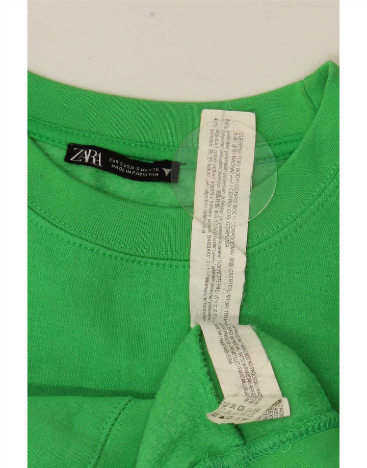 Damska bluza Zara Crop Sweter UK 10 Small Green Poliester