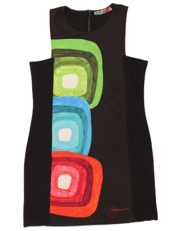 Damska graficzna sukienka bez rękawów Desigual UK 20 2XL czarna geometryczna