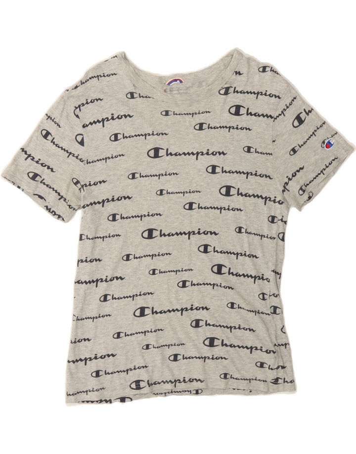 CHAMPION Womens Graphic T-Shirt Top UK 8 Small Grey Vintage Champion and Second-Hand Champion from Messina Hembry 