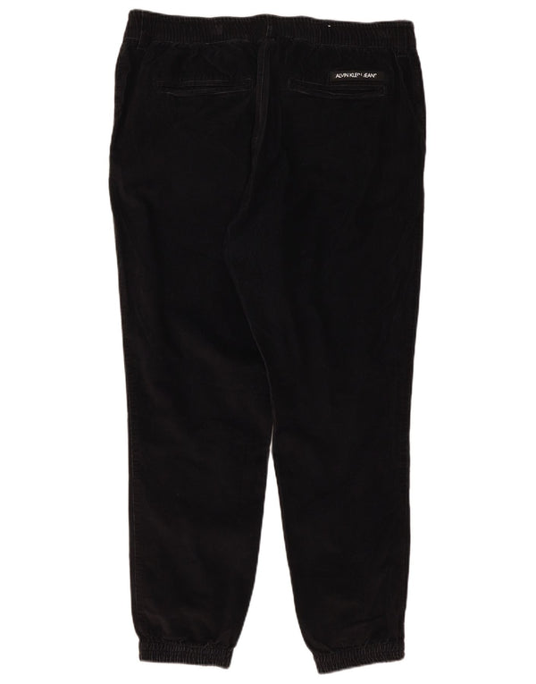 Męskie spodnie sztruksowe Calvin Klein Joggers, duże W36 L28, czarna bawełna