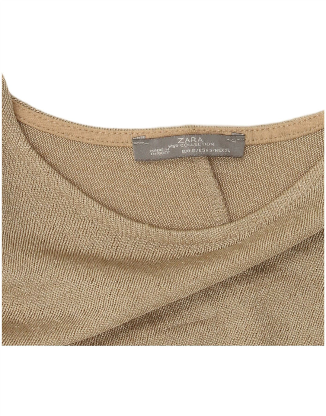 Damski top oversize Zara z rękawem 3/4, UK 10, mały beżowy blok kolorów