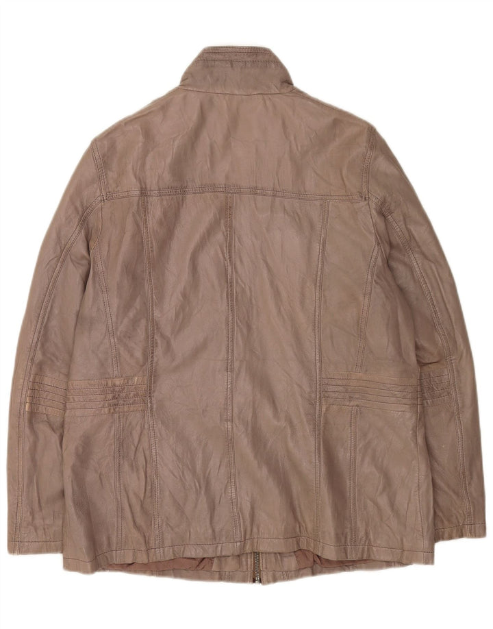 Vintage męska kurtka skórzana UK 38 średniej szarej skóry