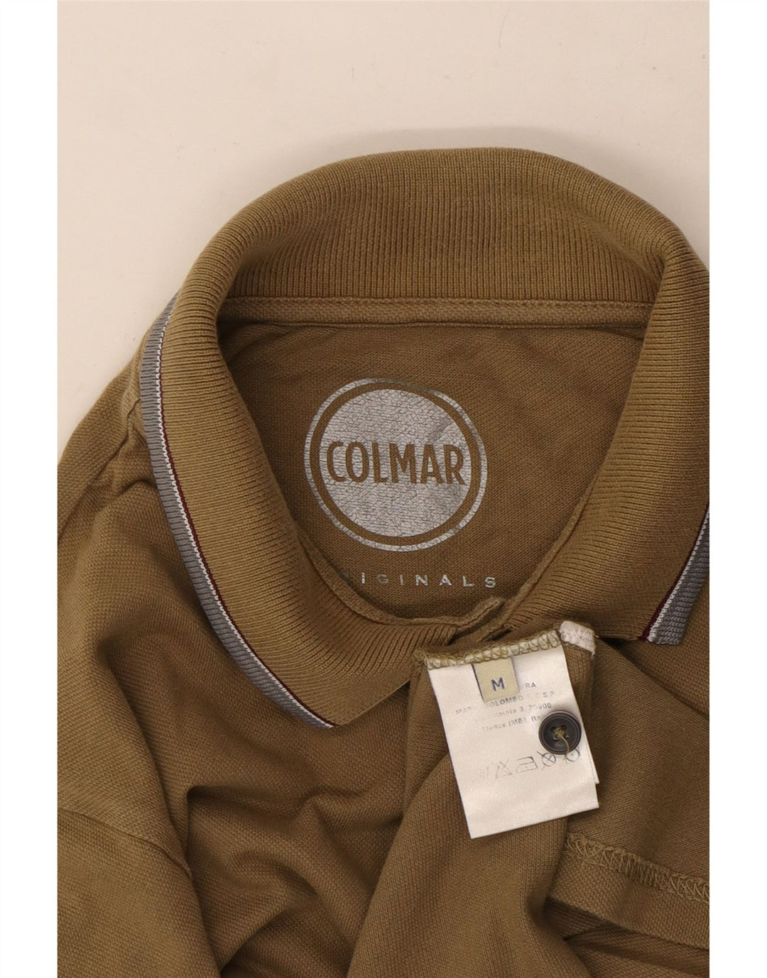 Męska koszulka polo Colmar z grafiką, średnia bawełna khaki