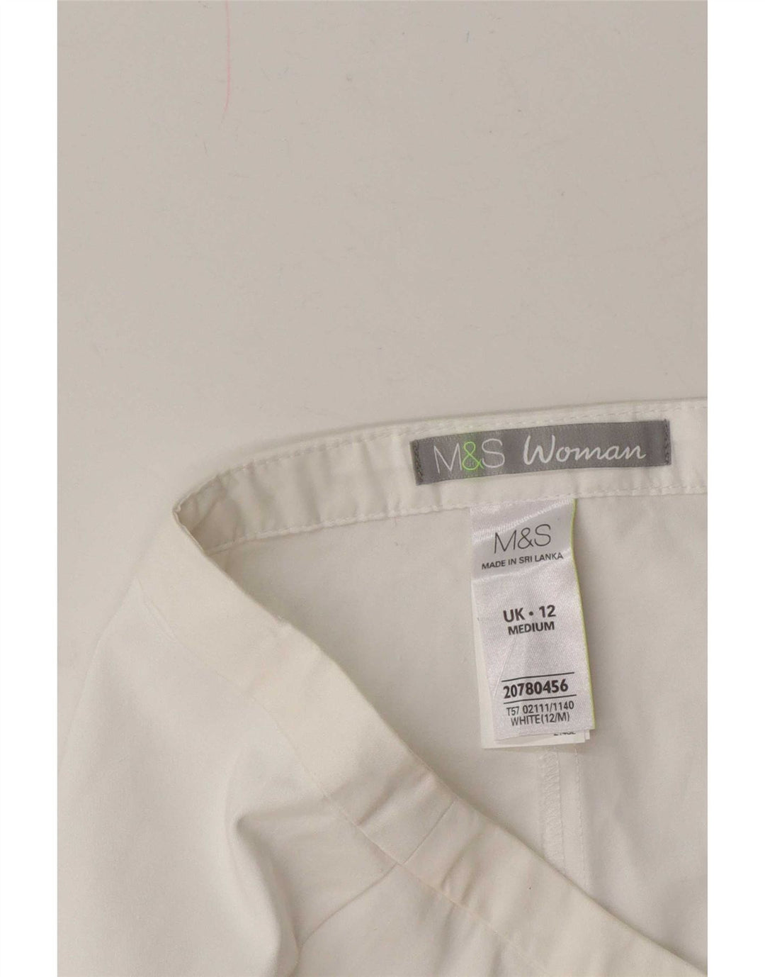 Spodnie damskie Capri Marks & Spencer UK 12 Medium W30 L21 Biała bawełna