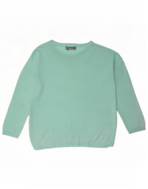 Marks & Spencer Damski sweter z dekoltem w łódkę, UK 16, duży, turkusowy