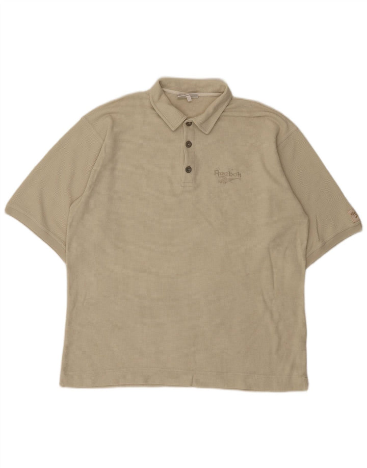 Męska koszulka polo Reebok, duża, beżowa, bawełniana