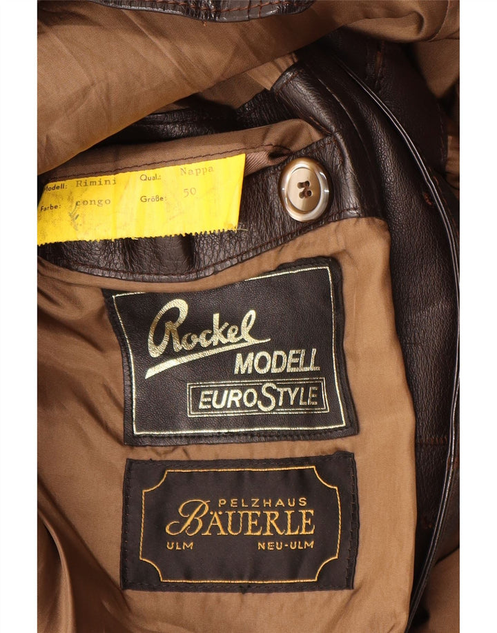 Vintage damska kurtka skórzana IT 50 XL brązowa skóra
