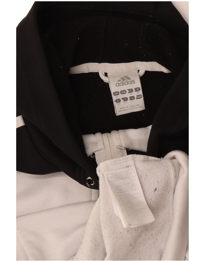 Damski sweter z kapturem i zamkiem błyskawicznym Adidas UK 12 Średni czarny poliester z blokami kolorów