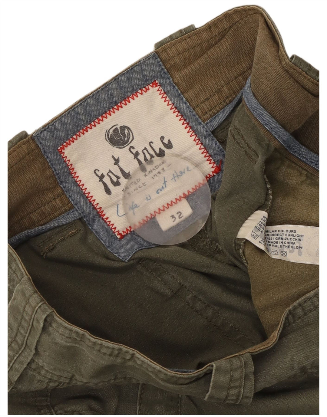 Męskie bermudy Fat Face Cargo W32, średnia bawełna khaki