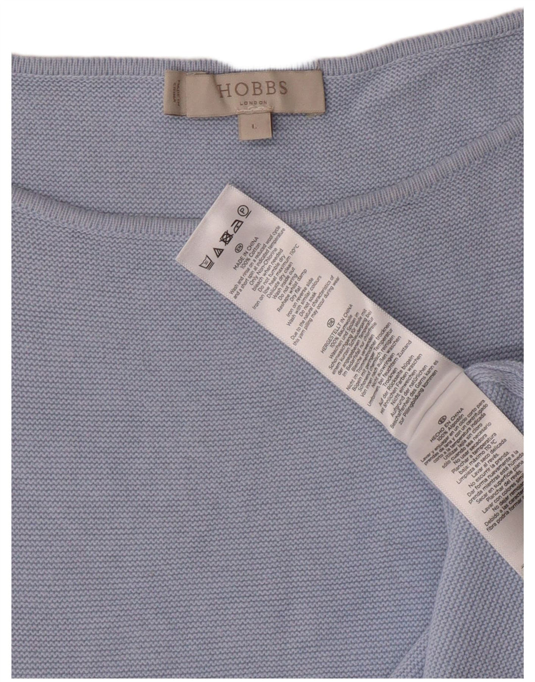 Sweter damski Hobbs z dekoltem w łódkę UK 16, duży, niebieski, bawełniany klasyczny