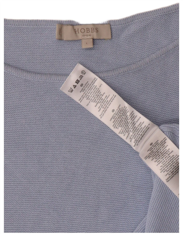 Sweter damski Hobbs z dekoltem w łódkę UK 16, duży, niebieski, bawełniany klasyczny
