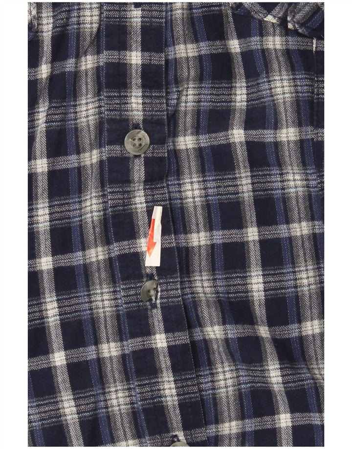 Damska koszula flanelowa Eddie Bauer UK 14, średnia, granatowa, bawełniana w kratkę