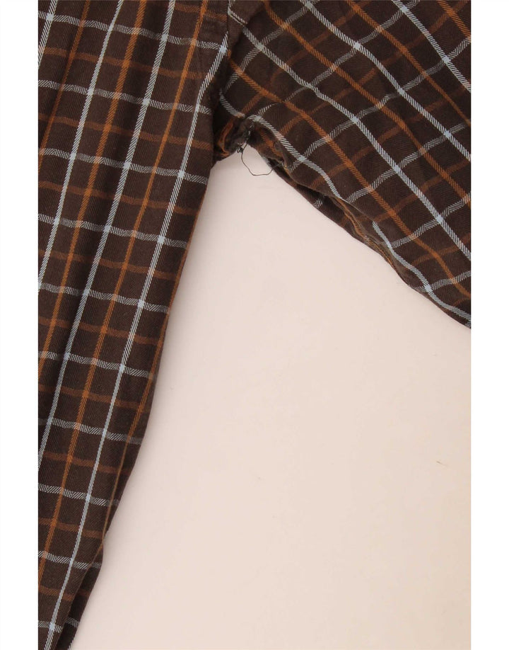 Męska koszula flanelowa Barbour, duża, brązowa, bawełniana w kratę