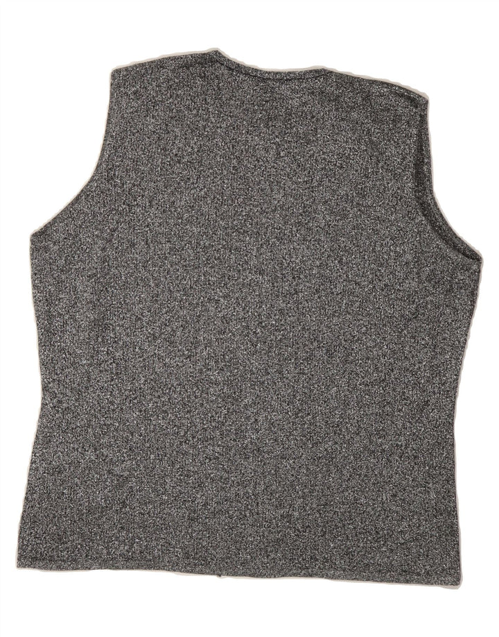 LUISA SPAGNOLI Womens Vest Top UK 18 XL Silver Flecked Vintage Luisa Spagnoli and Second-Hand Luisa Spagnoli from Messina Hembry 