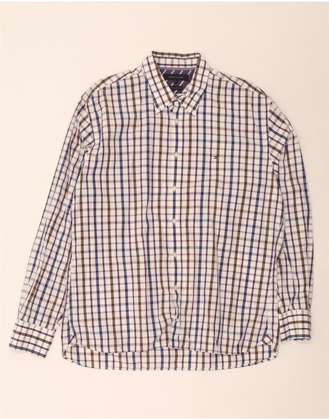 Koszula męska Tommy Hilfiger XL w wielokolorową kratę, bawełniana
