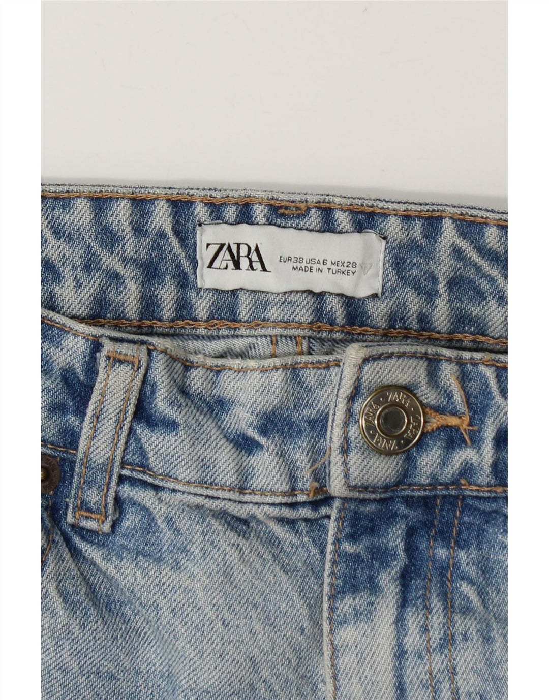 Luźne dżinsy damskie Zara EU 38 Small W28 L29 Niebieskie
