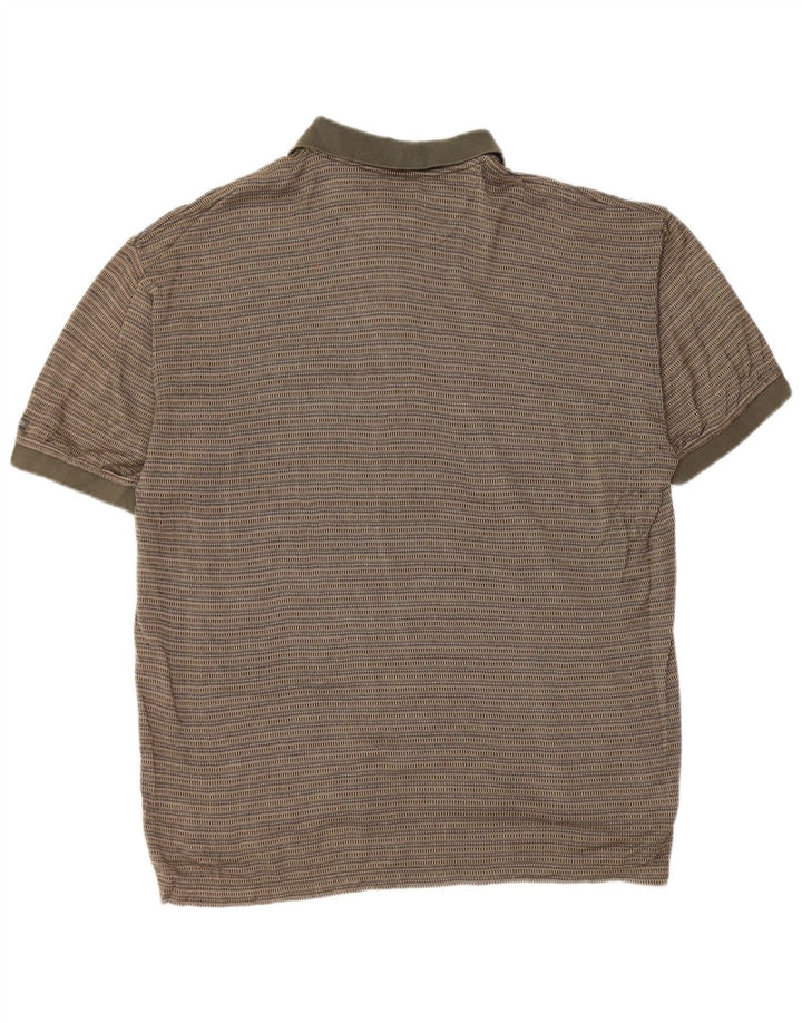 Męska koszulka polo IZOD, średnia, bawełniana w paski khaki