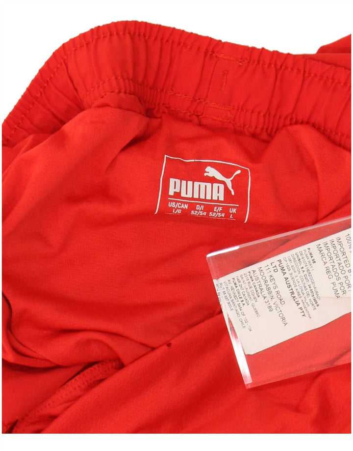 Męskie spodenki sportowe PUMA, duży, czerwony poliester z blokami kolorów