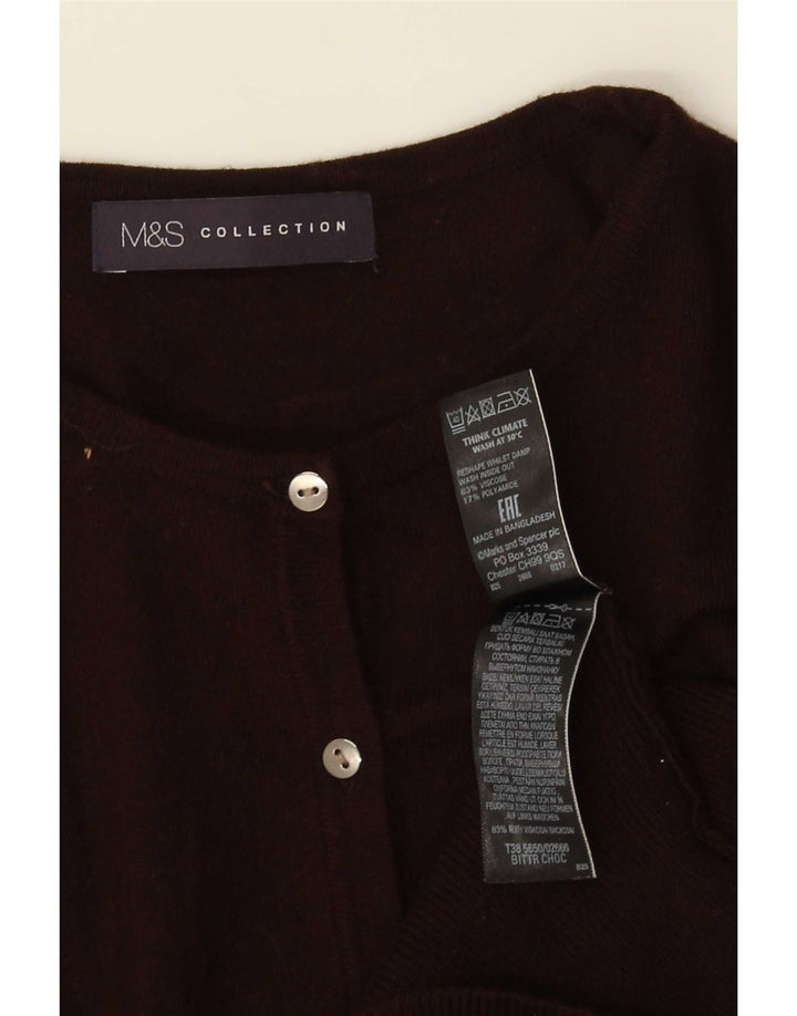 Marks & Spencer Damski sweter kardigan UK 10 Small Brown Wiskoza