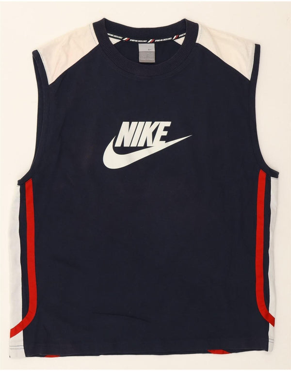 Męska koszulka z kamizelką z grafiką Nike, UK 45/47 XL, granatowa, bawełniana z blokami kolorów