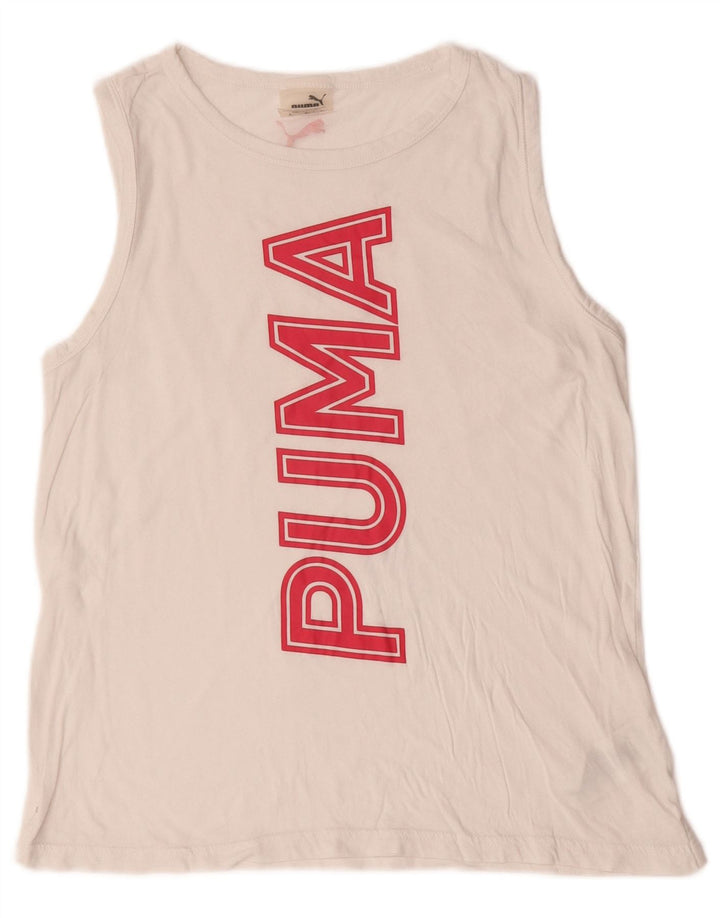 Damska kamizelka oversize Puma z grafiką, UK 10, mała, biała, bawełniana