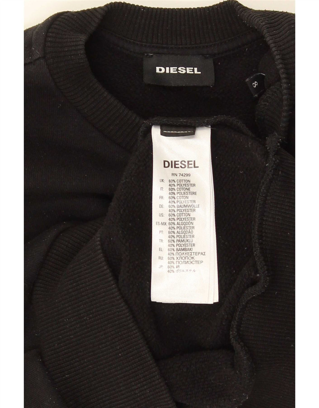 Bluza chłopięca Diesel z grafiką, 7-8 lat, czarna bawełna