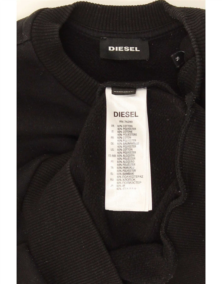Bluza chłopięca Diesel z grafiką, 7-8 lat, czarna bawełna