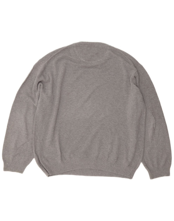 Męski sweter z okrągłym dekoltem Gant 3XL, szara bawełna