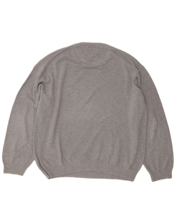 Męski sweter z okrągłym dekoltem Gant 3XL, szara bawełna