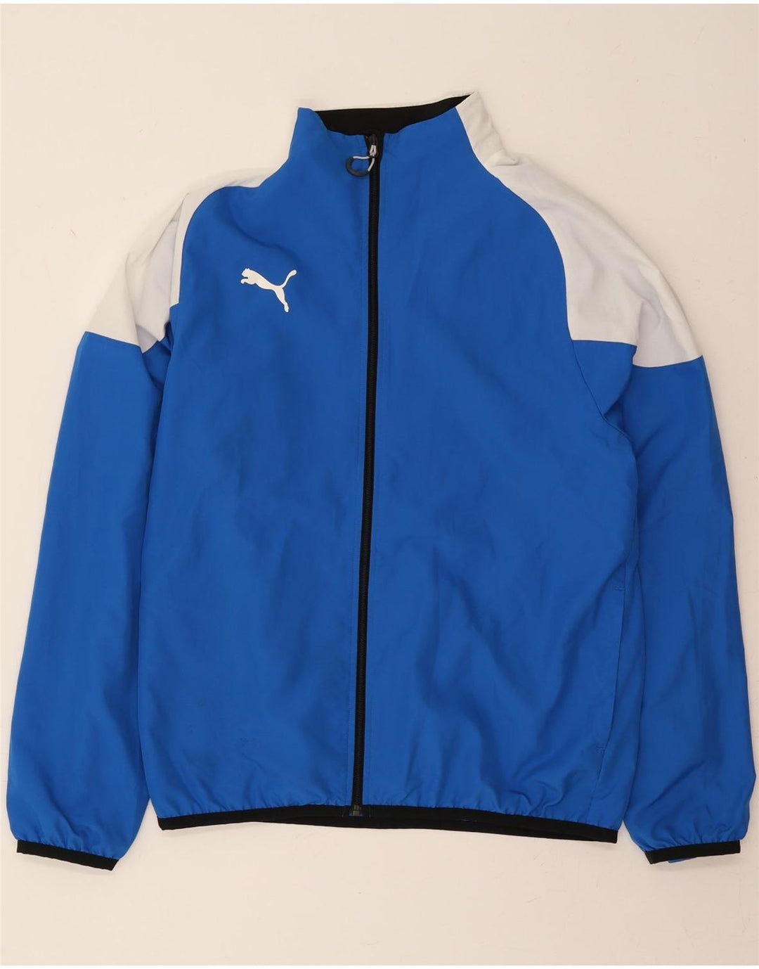 PUMA Mens Tracksuit Top Jacket Medium Blue Colourblock Polyester Vintage Puma and Second-Hand Puma from Messina Hembry 