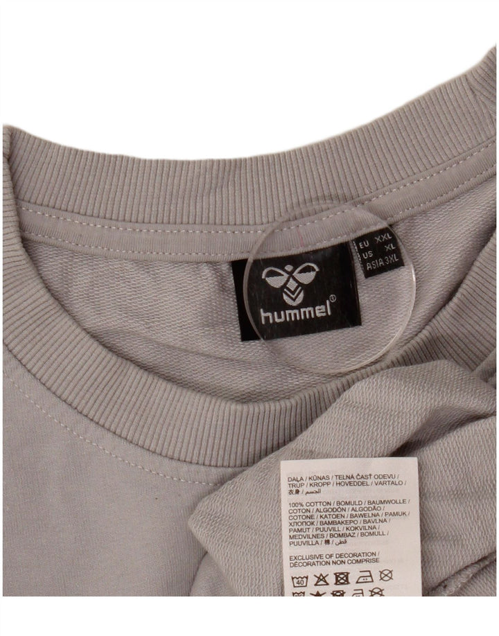 HUMMEL Męski sweterek bluzowy 2XL Szary, bawełniany