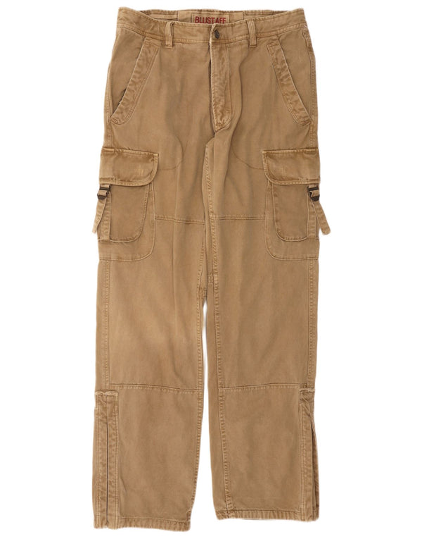Męskie proste spodnie cargo Blustaff IT 52 XL W38 L34 Beżowa bawełna