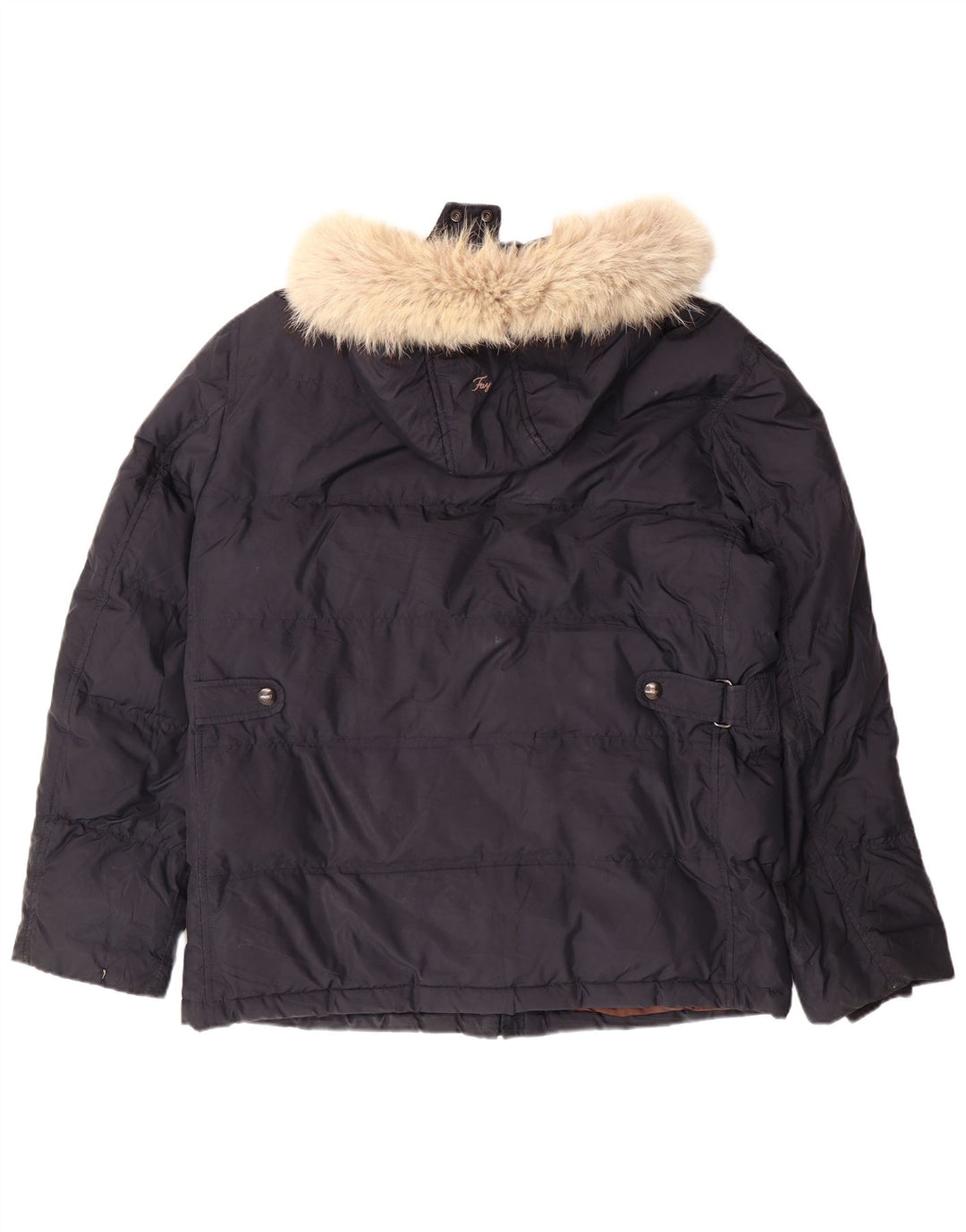 Męska ocieplana kurtka z kapturem FAY UK 40, duża, granatowa, z poliestru