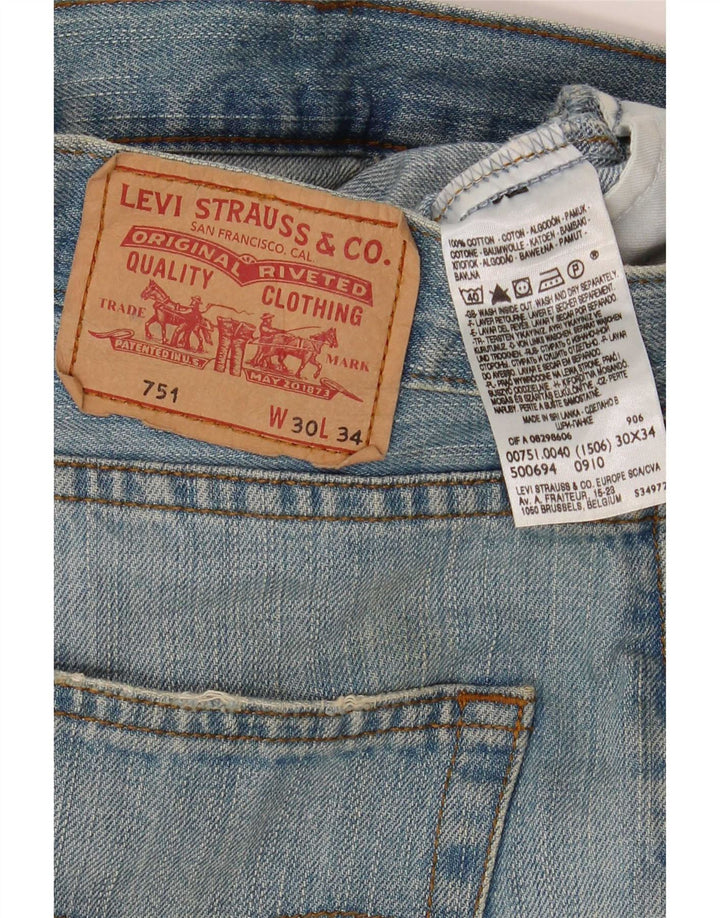 Damskie dżinsy Levi's 751 Straight W30 L34 Niebieskie bawełniane