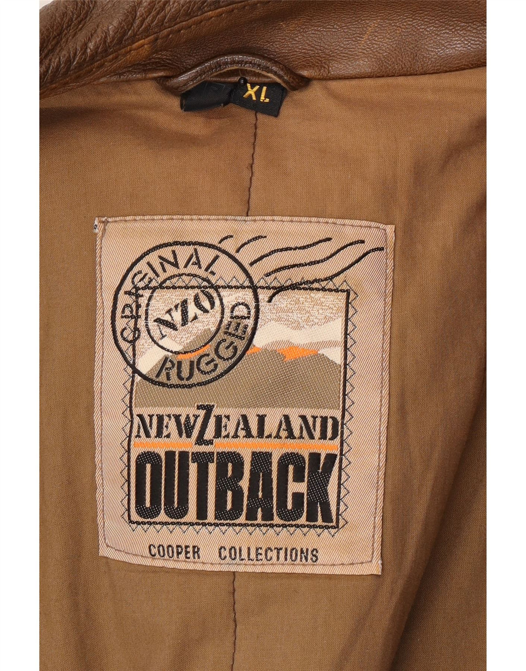 Męska kurtka skórzana Outback UK 42 XL, brązowa skóra