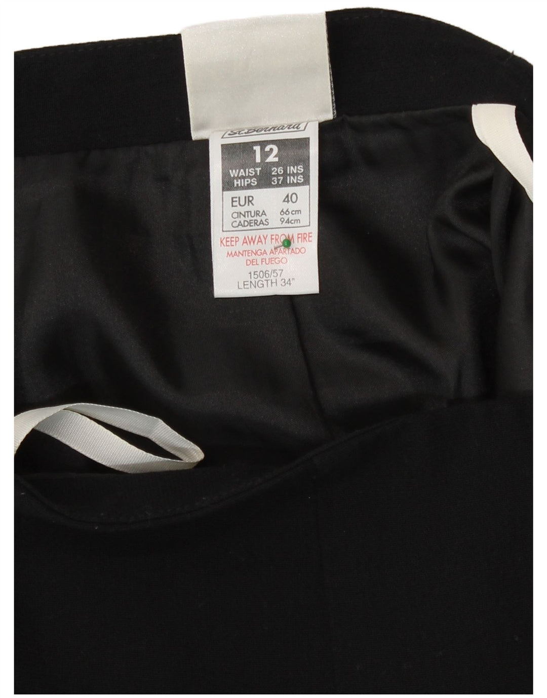 Damska spódnica midi St. Bernard UK 12 Medium W26 Czarny poliester