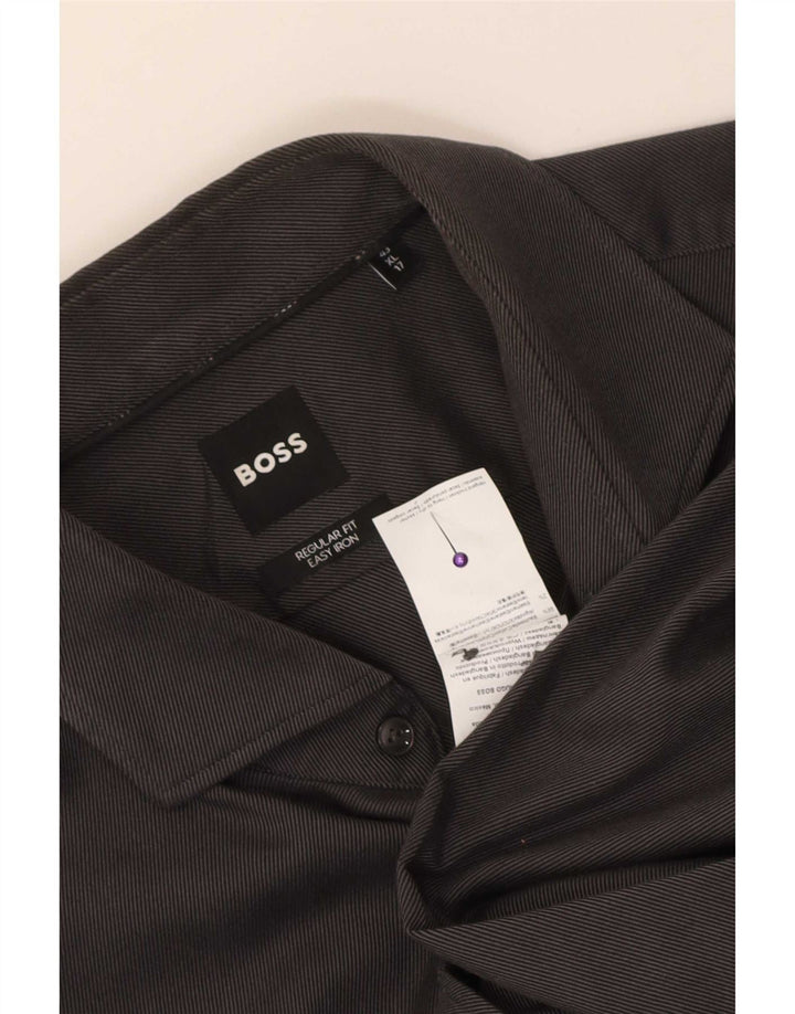 Koszula męska Hugo Boss o regularnym kroju, rozmiar 43 17 XL, szara bawełna