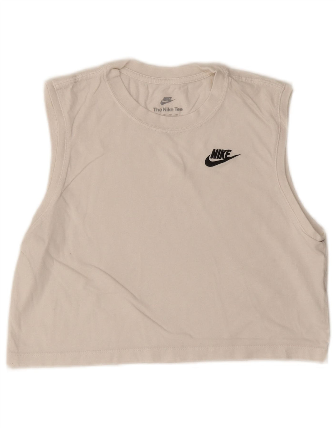 Damska koszulka typu Crop Oversize z kamizelką Nike, UK 6 XS, biała bawełna