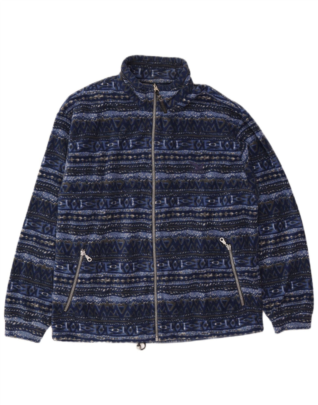 SALEWA Męska kurtka polarowa Polarlite UK 40, duża, granatowa, geometryczna