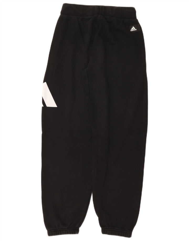 Damskie spodnie dresowe ADIDAS z grafiką Joggers UK 10, małe, czarne, bawełniane