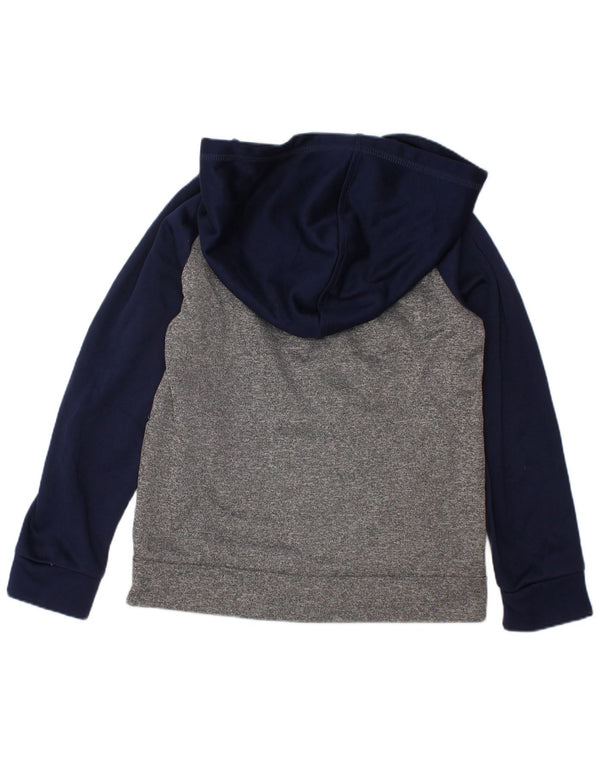 Chłopięcy sweter z kapturem i zamkiem błyskawicznym PUMA, 5-6 lat, szary poliester z blokami kolorów