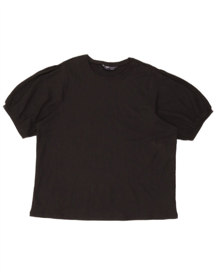 Marks & Spencer Damska bluzka top UK 18 XL, czarny poliester