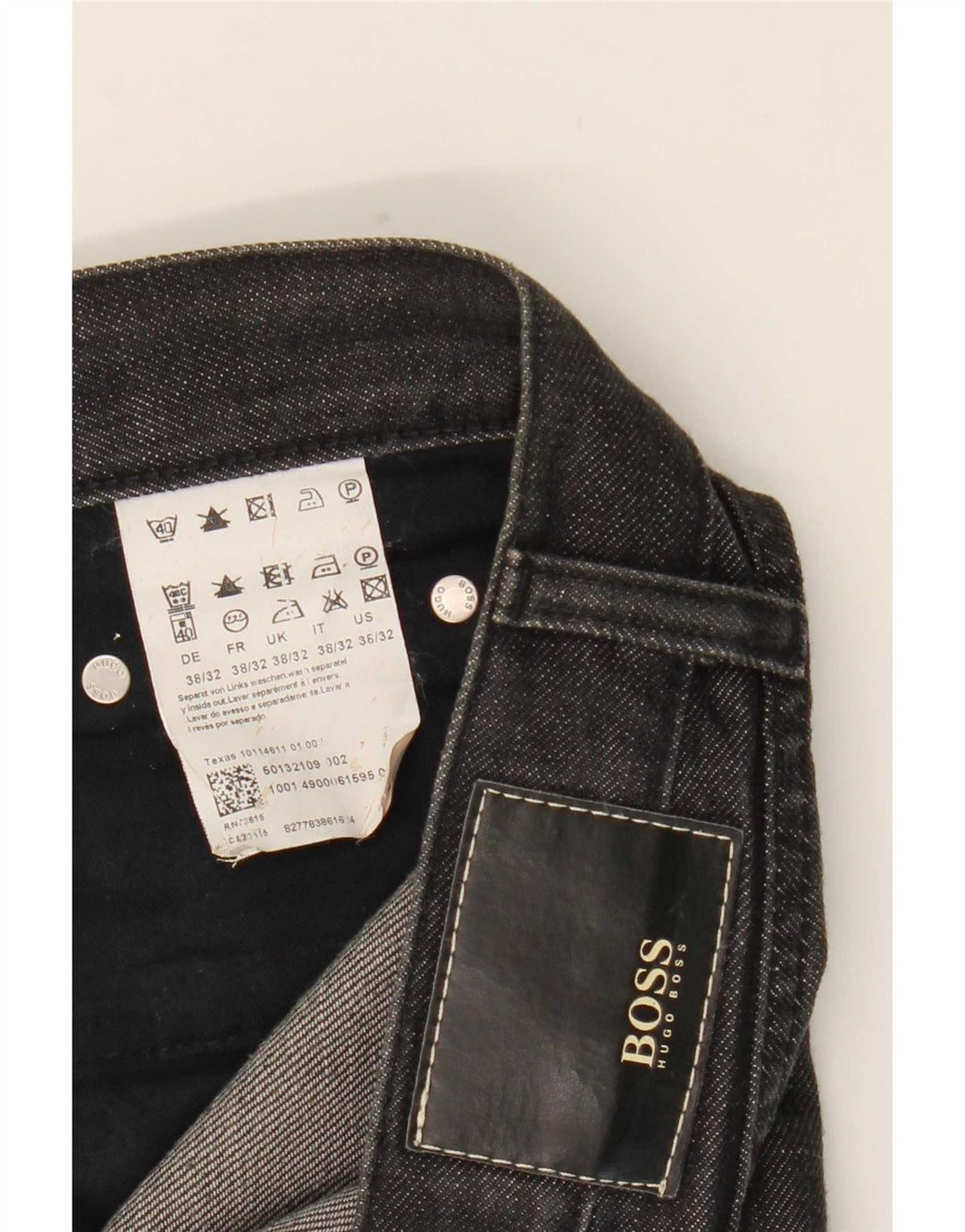 Męskie proste dżinsy Hugo Boss W38 L26 Czarne bawełniane