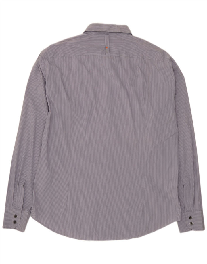 Koszula męska HUGO BOSS XL, niebieska, bawełniana w prążki