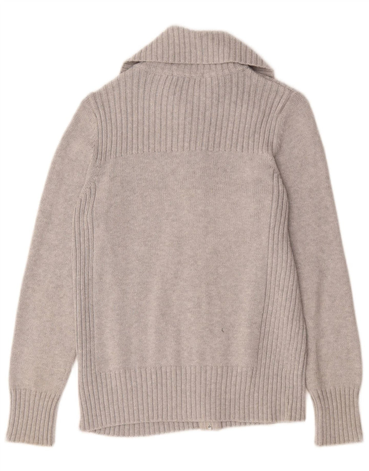 Marks & Spencer Damski sweter rozpinany UK 14, duży, szary, bawełniany