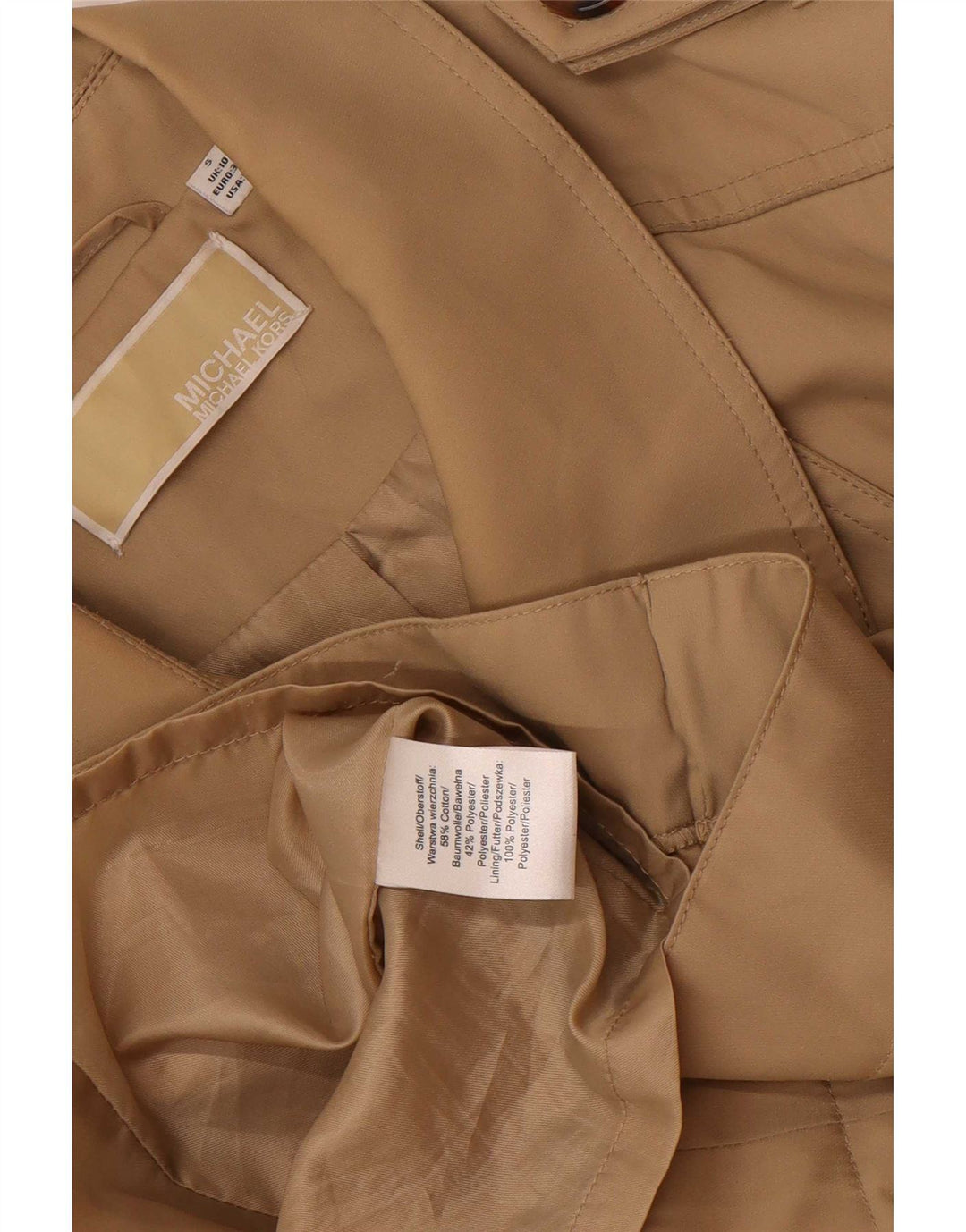 Trencz damski Michael Kors UK 10 Small Beżowy Bawełniany