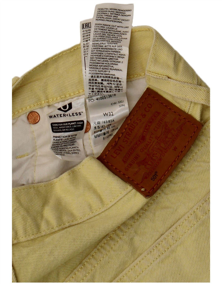 Damskie spodenki jeansowe LEVI'S 501 W32, duże, żółte, bawełniane