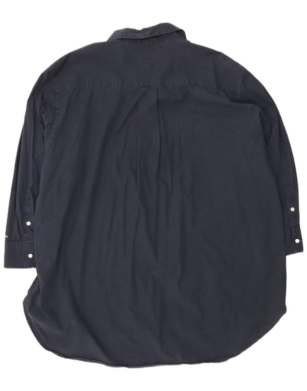 Damska sukienka koszulowa oversize Tommy Hilfiger z długim rękawem UK 26 5XL granatowa