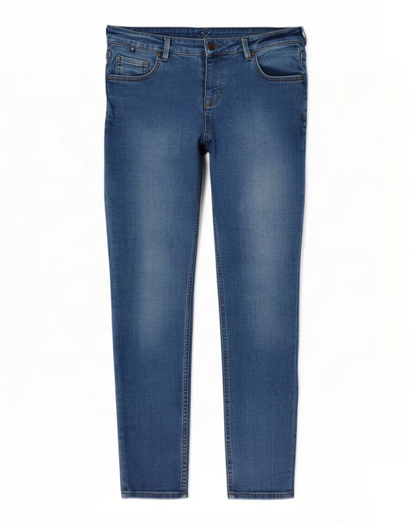 Crew Clothing Damskie wąskie dżinsy UK 14 duże W34 L28 Niebieska bawełna