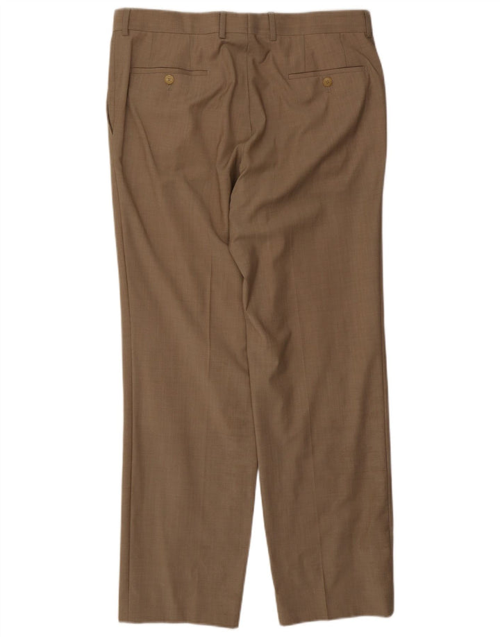 Męskie proste spodnie garniturowe Hugo Boss W36 L31 brązowe